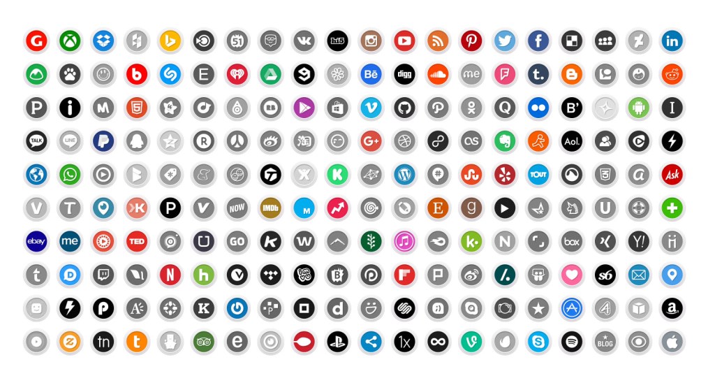 social media icons highlights